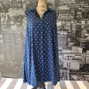 Old Navy Blue Button Down Sleeveless Dress SP